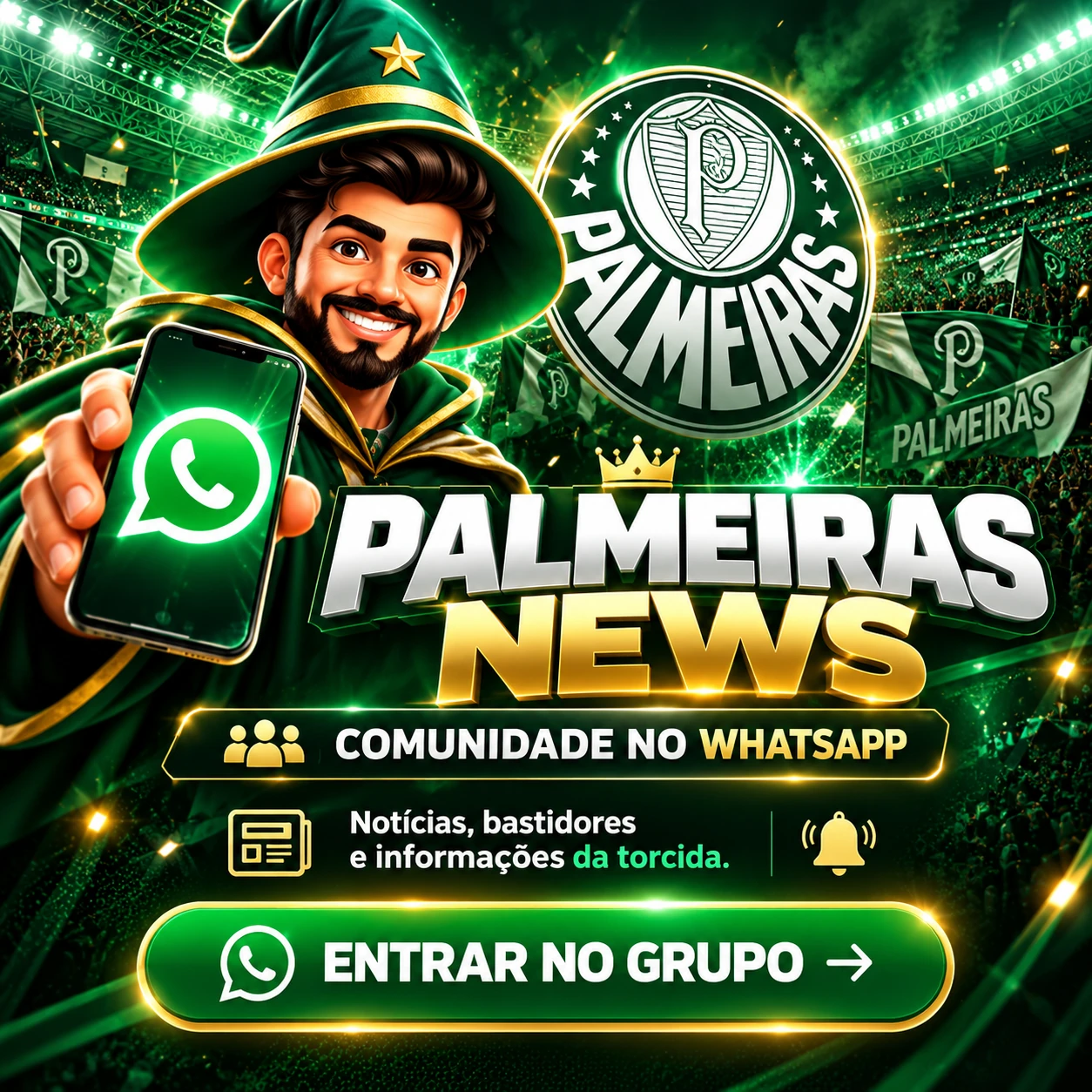 Palmeiras News — comunidade no WhatsApp com notícias, bastidores e informações da torcida.