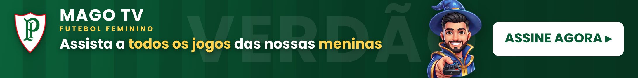 Mago TV — Futebol feminino (banner listras)