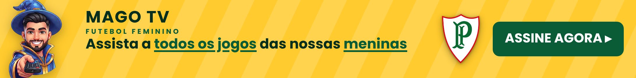 Mago TV — Futebol feminino (banner amarela)
