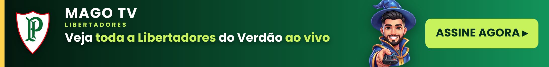 Mago TV — Libertadores (banner verde escuro)