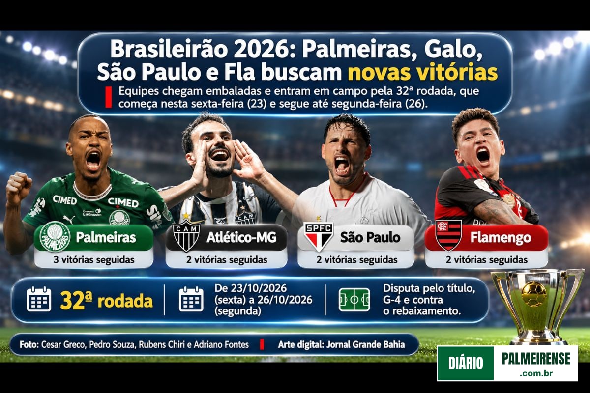 Palmeiras mira quarta vitória seguida no Brasileirão para colar na ponta da tabela