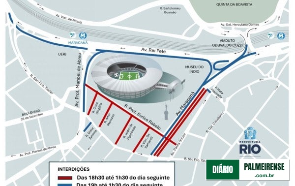 CET-Rio prepara operação especial de trânsito no Maracanã para Fluminense x Palmeiras
