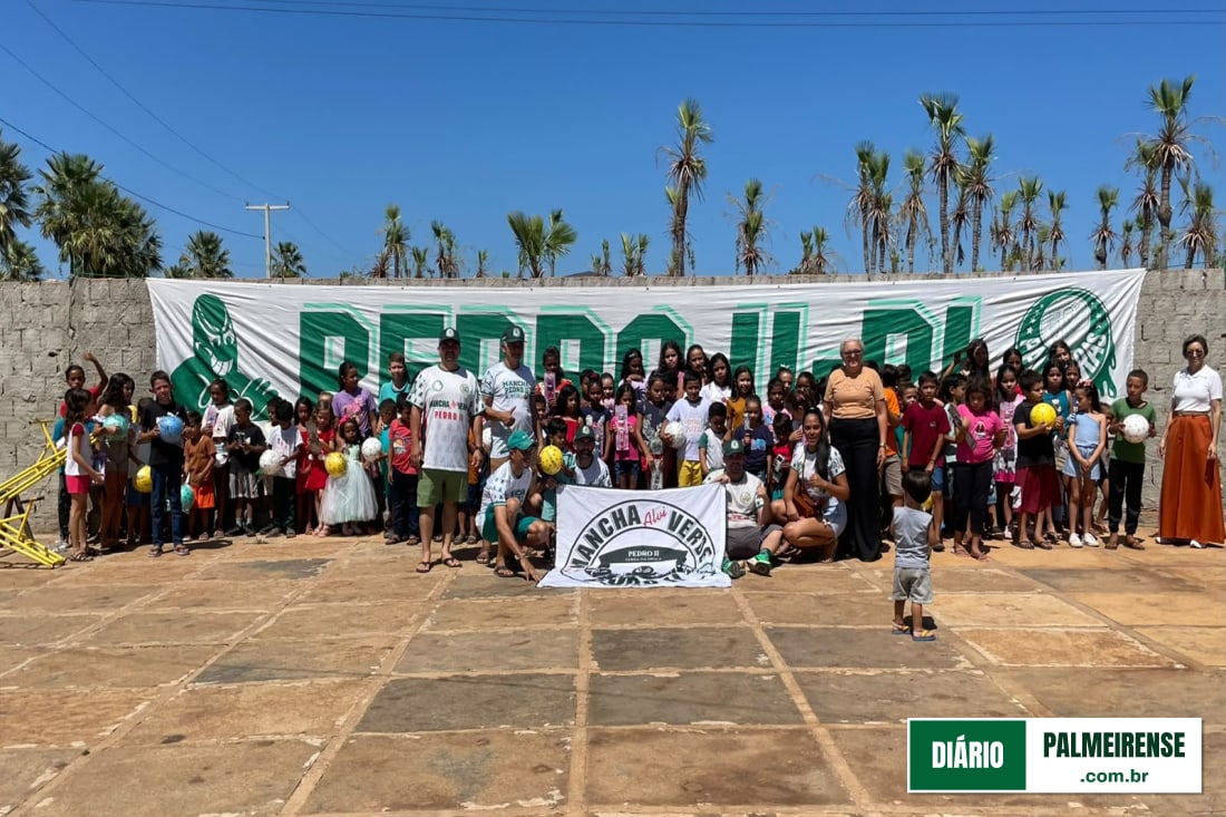 Torcida do Palmeiras promove ação solidária e atende mais de 150 crianças em Pedro II