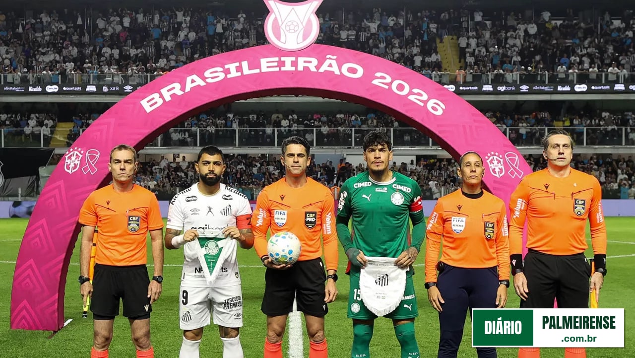 Lances polêmicos e decisões da arbitragem agitam clássico entre Palmeiras e Santos