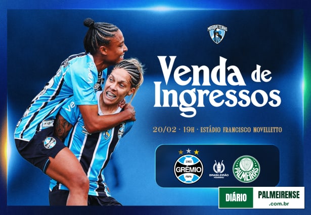 Brasileirão Feminino: saiba como comprar ingressos para Grêmio x Palmeiras