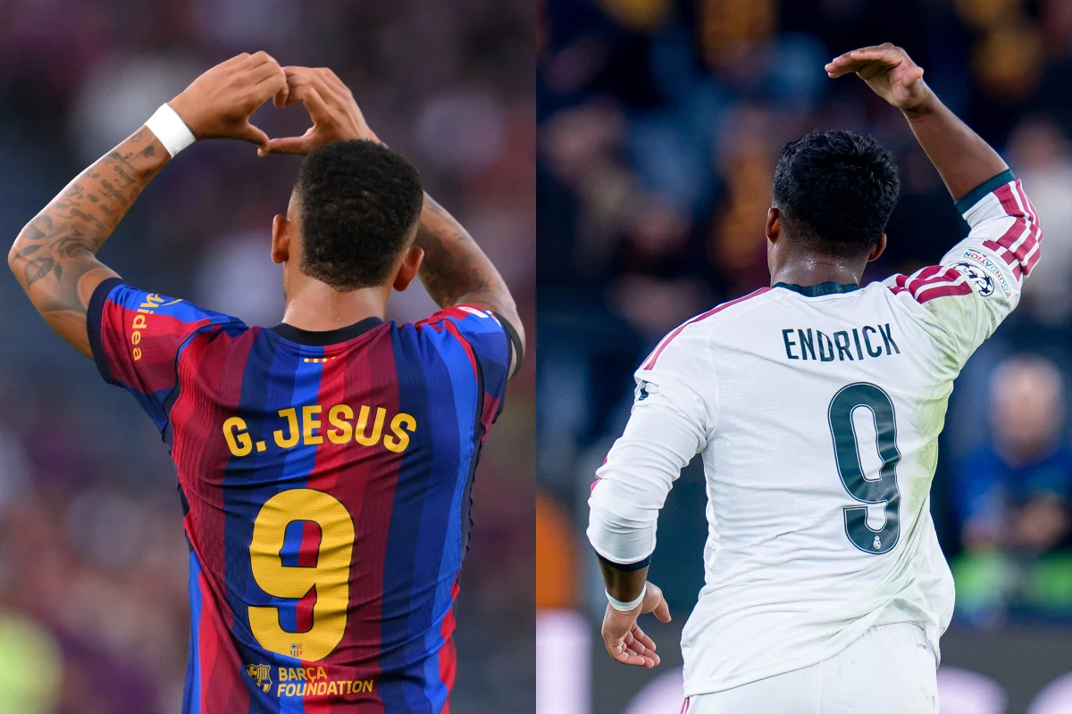 Gabriel Jesus e Endrick duelam no clássico espanhol e exaltam a base do Palmeiras