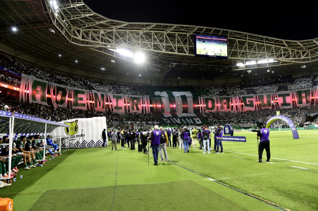 Ademir da Guia: torcida do Palmeiras faz bandeirão para ídolo